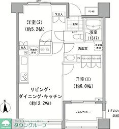 エーデル練馬 2LDKの間取図画像