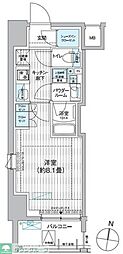プレミアムフラットひばりヶ丘駅前 1Kの間取図画像