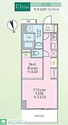 東京メトロ丸ノ内線 荻窪駅 徒歩5分の賃貸マンション 5階1LDKの間取り