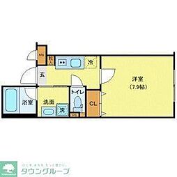 西武新宿線 上石神井駅 徒歩4分の賃貸アパート 2階1Kの間取り