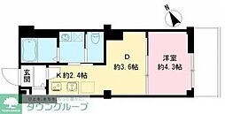 JR中央線 西荻窪駅 徒歩4分の賃貸マンション 2階1DKの間取り