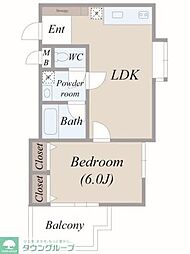 都営大江戸線 光が丘駅 徒歩15分の賃貸マンション 3階1LDKの間取り