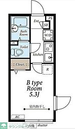 JR総武線 三鷹駅 徒歩5分の賃貸アパート 2階1Kの間取り