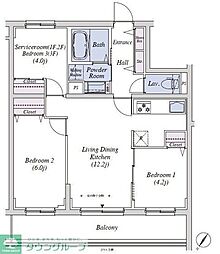 東京メトロ有楽町線 平和台駅 徒歩2分の賃貸マンション 2階3LDKの間取り
