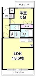 西武新宿線 新井薬師前駅 徒歩3分の賃貸マンション 1階1LDKの間取り