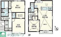西武拝島線 小平駅 徒歩23分の賃貸一戸建て 2LDKの間取り