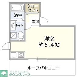 西武新宿線 沼袋駅 徒歩3分の賃貸マンション 4階ワンルームの間取り