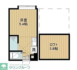 西武池袋線 桜台駅 徒歩16分の賃貸アパート 2階ワンルームの間取り