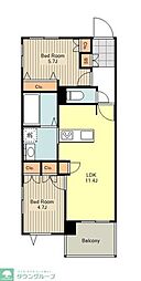 ラウレアN吉祥寺 2階2LDKの間取り