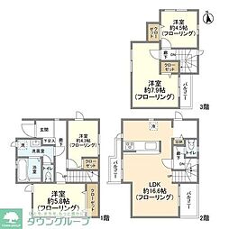東武東上線 下赤塚駅 徒歩19分の賃貸一戸建て 4LDKの間取り