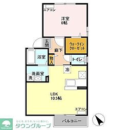 西武新宿線 田無駅 徒歩23分の賃貸アパート 1階1LDKの間取り