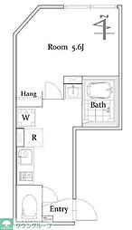 西武新宿線 上井草駅 徒歩12分の賃貸マンション 2階1Kの間取り