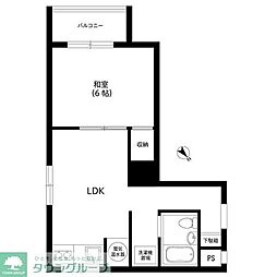 JR総武線 高円寺駅 徒歩2分の賃貸マンション 6階1LDKの間取り
