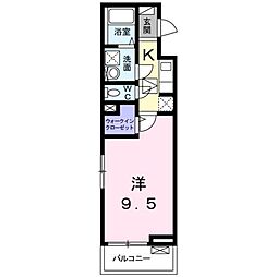 西武国分寺線 小川駅 徒歩3分の賃貸アパート 2階1Kの間取り