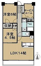 西武新宿線 西武柳沢駅 徒歩8分の賃貸マンション 3階2SLDKの間取り