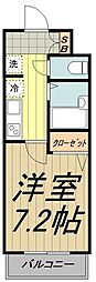 西武新宿線 上石神井駅 徒歩11分の賃貸マンション 5階1Kの間取り