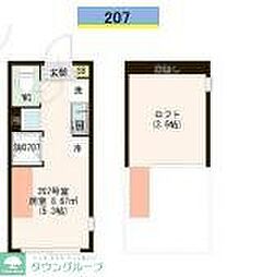 西武新宿線 上石神井駅 徒歩8分の賃貸アパート 2階ワンルームの間取り