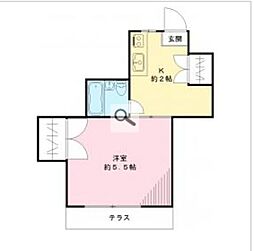 ノースプラザ 1階1Kの間取り