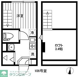 東京メトロ有楽町線 平和台駅 徒歩7分の賃貸アパート 1階ワンルームの間取り