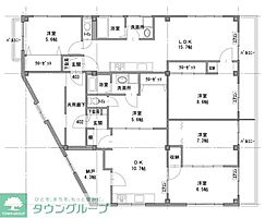 JR総武線 三鷹駅 徒歩12分の賃貸マンション 4階4LDKの間取り