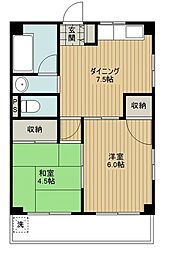 西武池袋線 大泉学園駅 バス16分 大泉学園町八丁目下車 徒歩2分の賃貸マンション 1階2DKの間取り