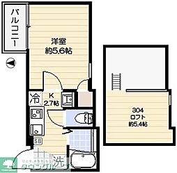 ＷｉｌｌｏｗＳ沼袋(ウィローズヌマブクロ) 3階1Kの間取り