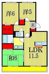 東京メトロ東西線 妙典駅 徒歩7分の賃貸アパート 2階3LDKの間取り