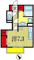 JR総武線 西船橋駅 徒歩11分の賃貸アパート 1階ワンルームの間取り