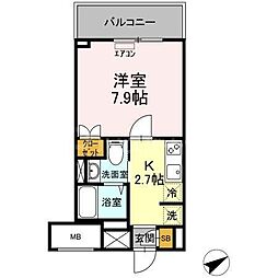 東京メトロ東西線 浦安駅 徒歩20分の賃貸マンション 1階1Kの間取り