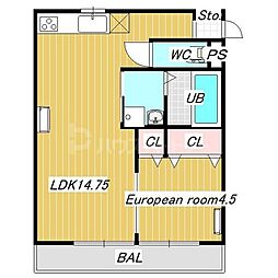 JR総武本線 市川駅 徒歩12分の賃貸マンション 1階1LDKの間取り