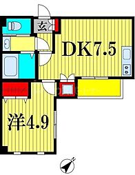 JR総武線 西船橋駅 徒歩3分の賃貸マンション 8階1DKの間取り