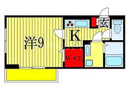 JR総武線 西船橋駅 徒歩10分の賃貸アパート 3階1Kの間取り