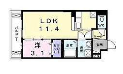東京メトロ東西線 浦安駅 徒歩8分の賃貸マンション 4階1LDKの間取り