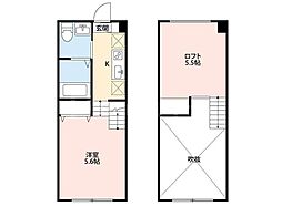 京成本線 東中山駅 徒歩3分の賃貸アパート 2階1Kの間取り