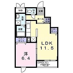 東京メトロ東西線 妙典駅 徒歩11分の賃貸マンション 3階1LDKの間取り