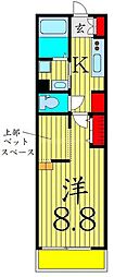 京成本線 京成小岩駅 徒歩3分の賃貸マンション 1階1Kの間取り