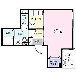 東京メトロ東西線 妙典駅 徒歩9分の賃貸アパート 3階1Kの間取り
