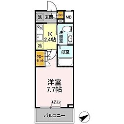 東京メトロ東西線 浦安駅 徒歩20分の賃貸マンション 1階1Kの間取り
