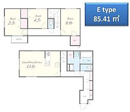 mi patio A棟 3LDKの間取図画像