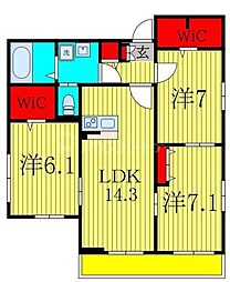 メゾン・ド・サムディ 3LDKの間取図画像