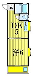 アンピオ市川 1DKの間取図画像