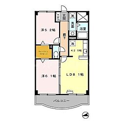 メルベーユ 2LDKの間取図画像