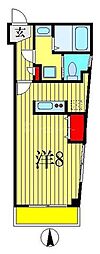 エール下総中山 1DKの間取図画像