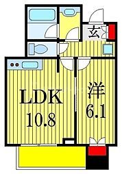 グランドターミナルタワー本八幡 1LDKの間取図画像
