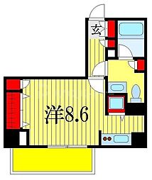 パークアクシス西船橋 ワンルームの間取図画像