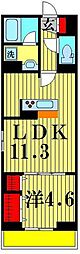 船橋市印内2丁目アパート 1LDKの間取図画像