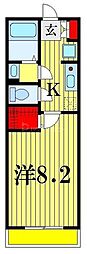 サラブレッドエクセル西船 1Kの間取図画像