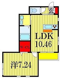 アメニティ本中山 1LDKの間取図画像