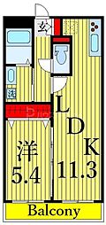 オッサボヌール船堀 1LDKの間取図画像