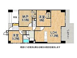 シティパーク北野田 2SLDKの間取図画像
